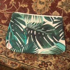 Tropical Leaf Print Pouch